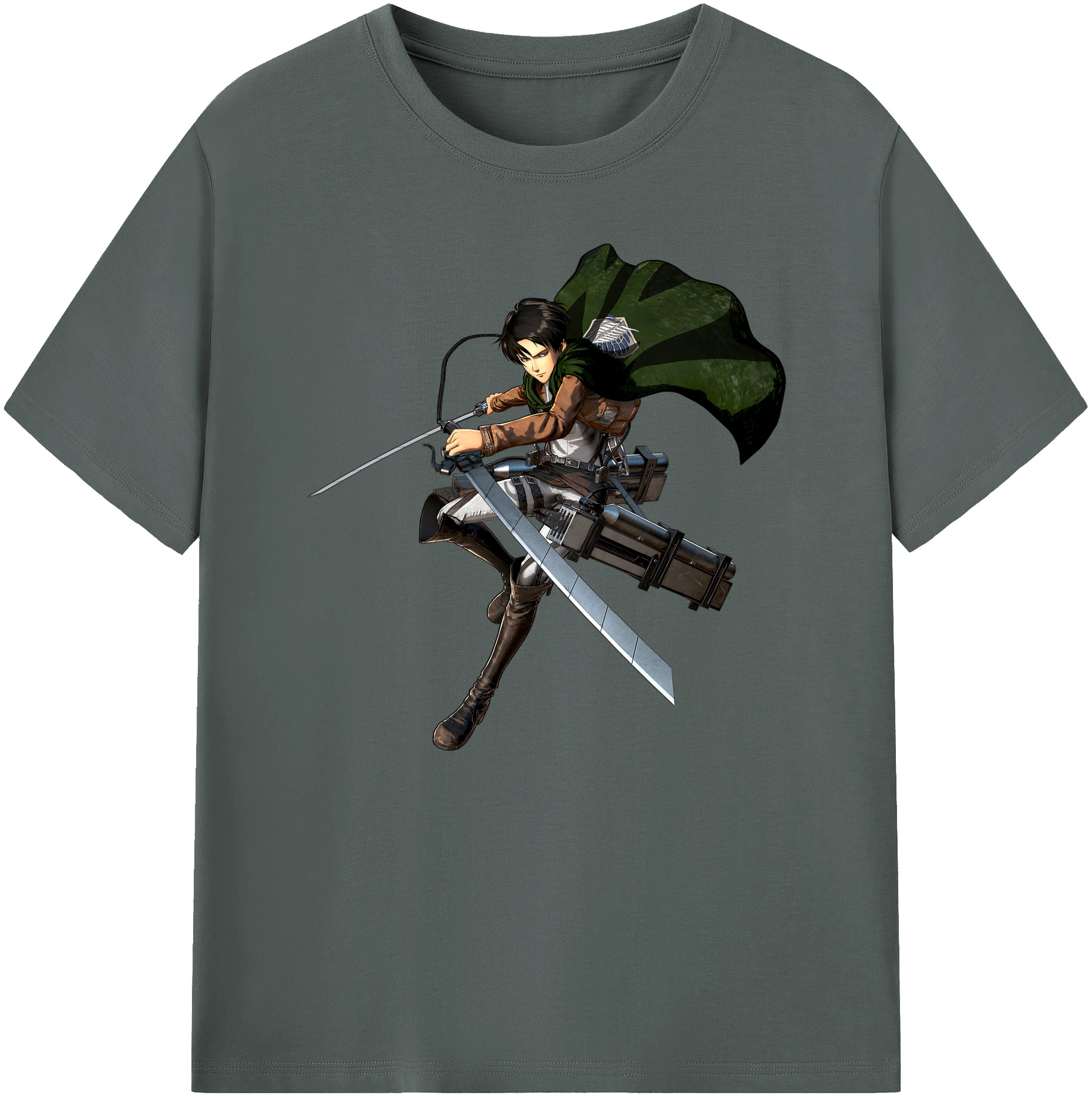 （画像用） 進撃の巨人 リヴァイ·アッカーマン Attack on Titan Levi Ackerman 綿100％ メンズ半袖Tシャツ｜肌触りやわらか＆通気性